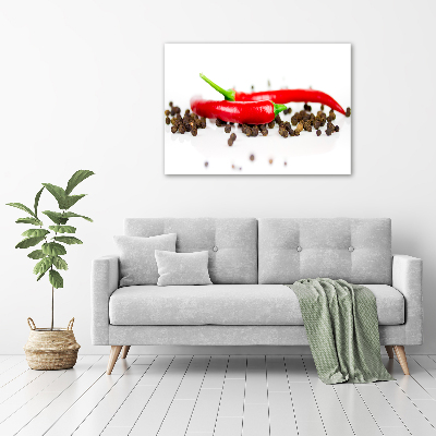 Fotocuadro en lienzo de alta calidad horizontal Chile y pimienta