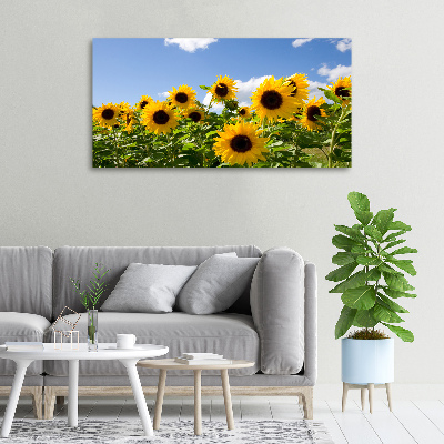 Cuadro canvas con impresión uv duradera horizontal Girasoles