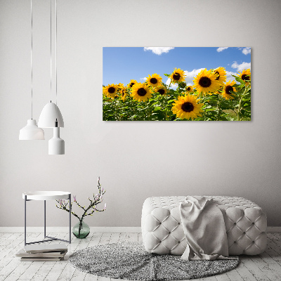 Cuadro canvas con impresión uv duradera horizontal Girasoles