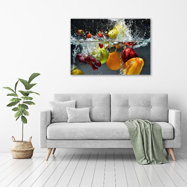 Cuadro canvas con impresión uv duradera horizontal Frutas y verduras