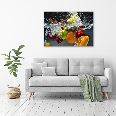 Cuadro canvas con impresión uv duradera horizontal Frutas y verduras