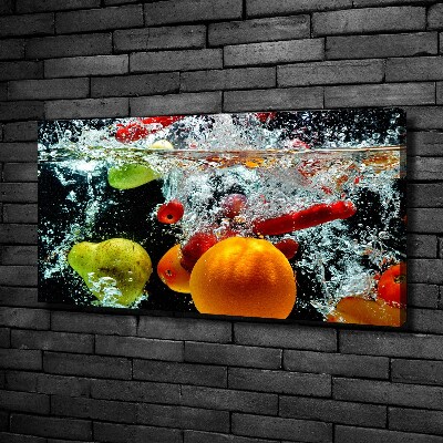 Foto en lienzo con acabado profesional horizontal Frutas bajo el agua