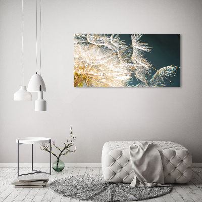 Cuadro canvas moderno de gran formato horizontal semillas de diente de león