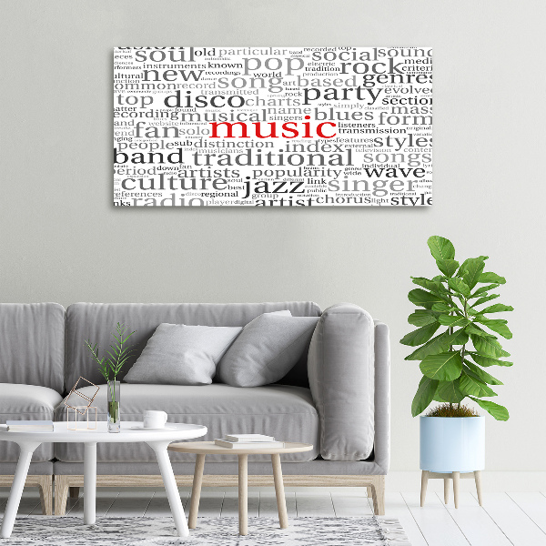Cuadro canvas con impresión uv duradera horizontal Géneros musicales