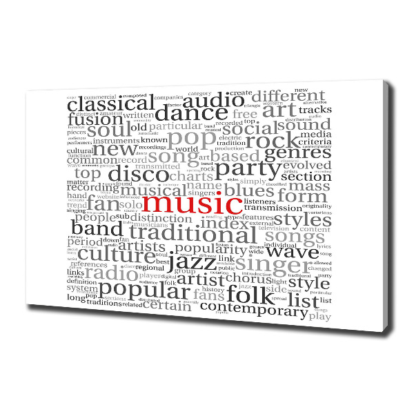 Cuadro canvas con impresión uv duradera horizontal Géneros musicales