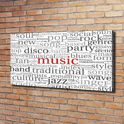 Cuadro canvas con impresión uv duradera horizontal Géneros musicales
