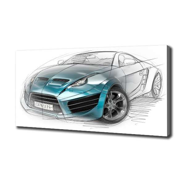 Fotocuadro en lienzo de alta calidad horizontal Boceto de un coche