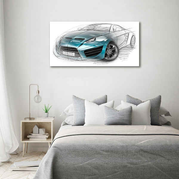 Fotocuadro en lienzo de alta calidad horizontal Boceto de un coche