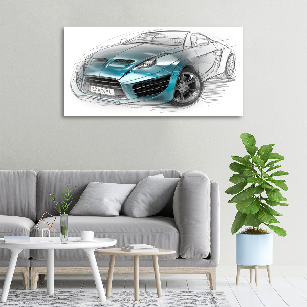 Fotocuadro en lienzo de alta calidad horizontal Boceto de un coche
