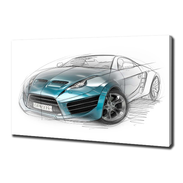Fotocuadro en lienzo de alta calidad horizontal Boceto de un coche