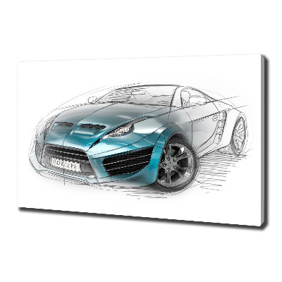 Fotocuadro en lienzo de alta calidad horizontal Boceto de un coche