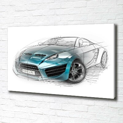 Fotocuadro en lienzo de alta calidad horizontal Boceto de un coche