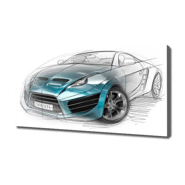 Fotocuadro en lienzo de alta calidad horizontal Boceto de un coche
