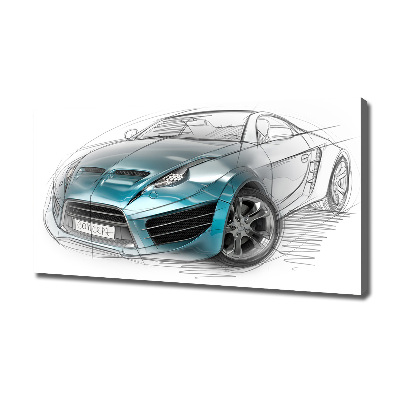 Fotocuadro en lienzo de alta calidad horizontal Boceto de un coche