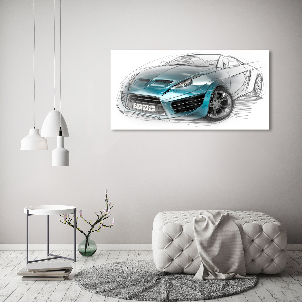 Fotocuadro en lienzo de alta calidad horizontal Boceto de un coche