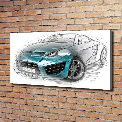 Fotocuadro en lienzo de alta calidad horizontal Boceto de un coche