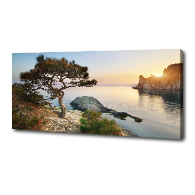 Fotocuadro en lienzo de alta calidad horizontal Un árbol junto al mar