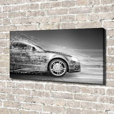 Cuadro canvas con impresión uv duradera horizontal Un coche a toda velocidad