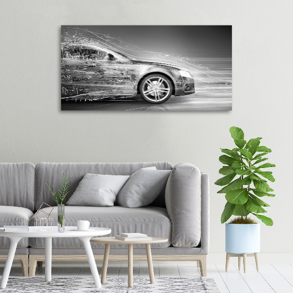 Cuadro canvas con impresión uv duradera horizontal Un coche a toda velocidad