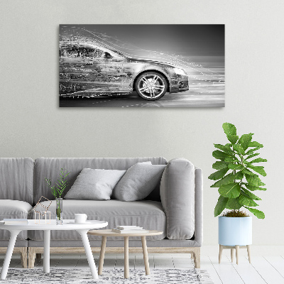 Cuadro canvas con impresión uv duradera horizontal Un coche a toda velocidad