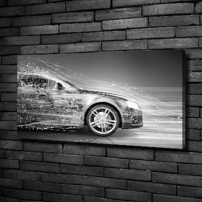 Cuadro canvas con impresión uv duradera horizontal Un coche a toda velocidad