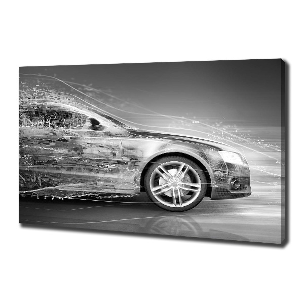 Cuadro canvas con impresión uv duradera horizontal Un coche a toda velocidad