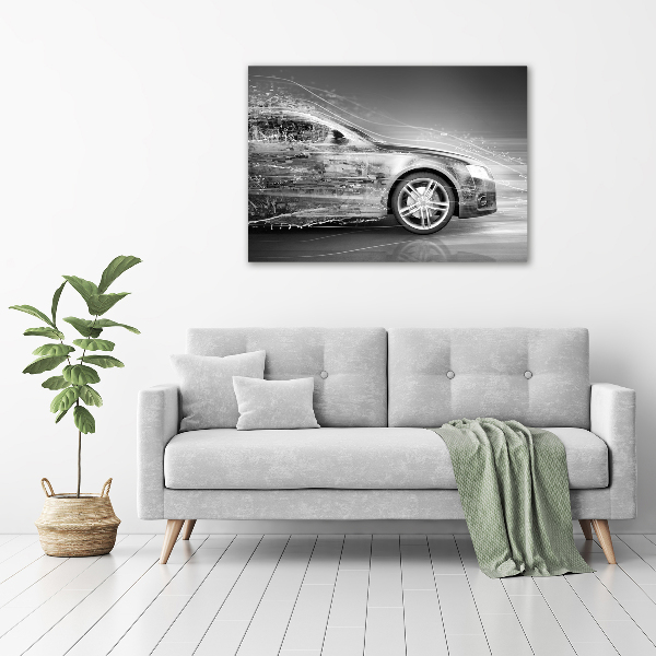 Cuadro canvas con impresión uv duradera horizontal Un coche a toda velocidad