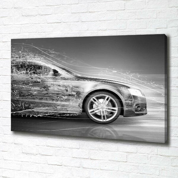 Cuadro canvas con impresión uv duradera horizontal Un coche a toda velocidad