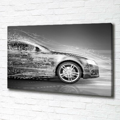 Cuadro canvas con impresión uv duradera horizontal Un coche a toda velocidad