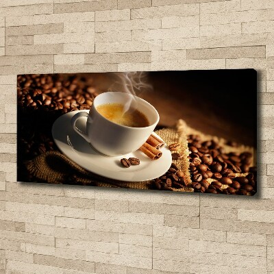 Fotocuadro en lienzo de alta calidad horizontal Café en una taza