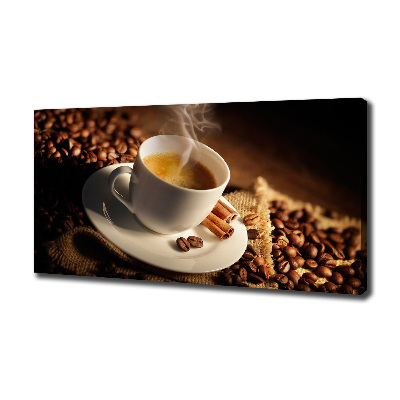 Fotocuadro en lienzo de alta calidad horizontal Café en una taza