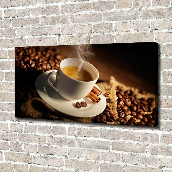 Fotocuadro en lienzo de alta calidad horizontal Café en una taza