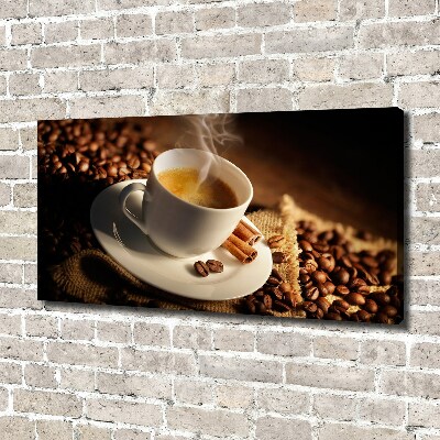 Fotocuadro en lienzo de alta calidad horizontal Café en una taza