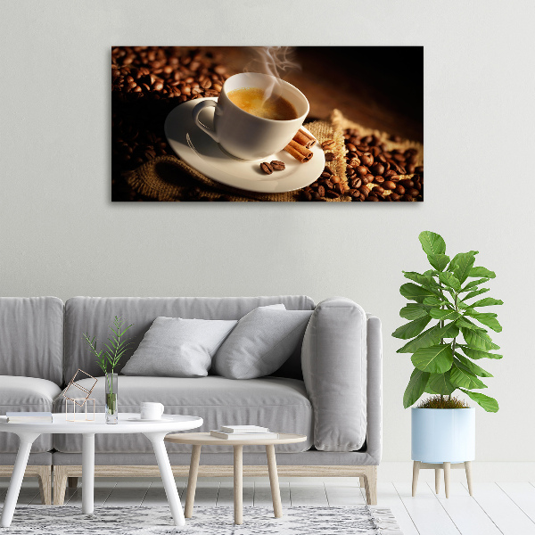Fotocuadro en lienzo de alta calidad horizontal Café en una taza
