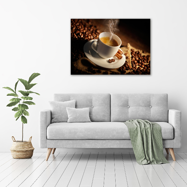 Fotocuadro en lienzo de alta calidad horizontal Café en una taza