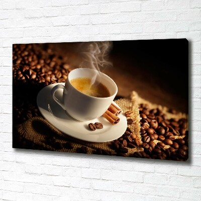 Fotocuadro en lienzo de alta calidad horizontal Café en una taza