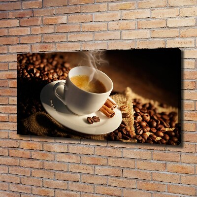 Fotocuadro en lienzo de alta calidad horizontal Café en una taza