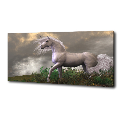 Fotocuadro en lienzo de alta calidad horizontal Unicornio gris