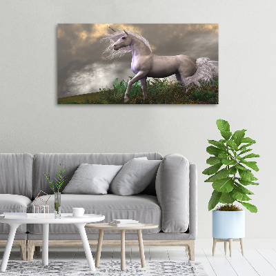 Fotocuadro en lienzo de alta calidad horizontal Unicornio gris