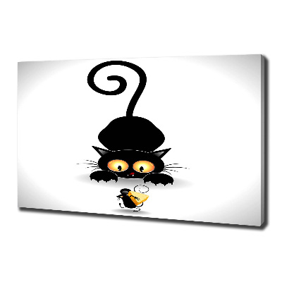 Foto en lienzo con acabado profesional horizontal El gato y el ratón