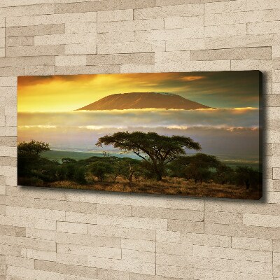 Cuadro canvas con impresión uv duradera horizontal Kilimanjaro Kenia