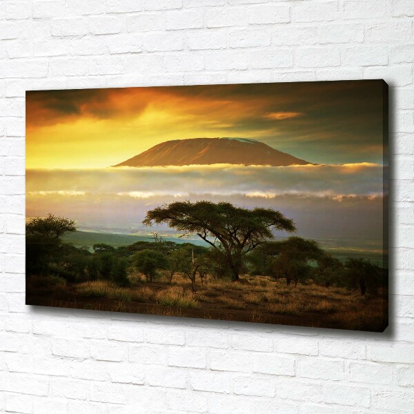 Cuadro canvas con impresión uv duradera horizontal Kilimanjaro Kenia