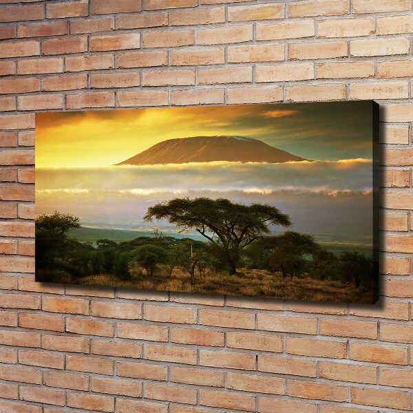 Cuadro canvas con impresión uv duradera horizontal Kilimanjaro Kenia