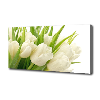 Cuadro canvas con impresión uv duradera horizontal tulipanes blancos