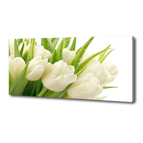 Cuadro canvas con impresión uv duradera horizontal tulipanes blancos