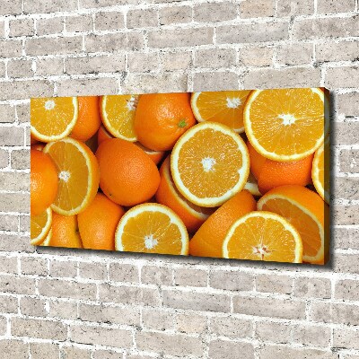 Cuadro canvas con impresión uv duradera horizontal Mitades de naranja