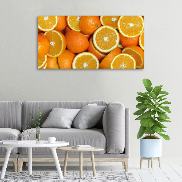 Cuadro canvas con impresión uv duradera horizontal Mitades de naranja