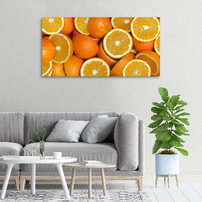 Cuadro canvas con impresión uv duradera horizontal Mitades de naranja