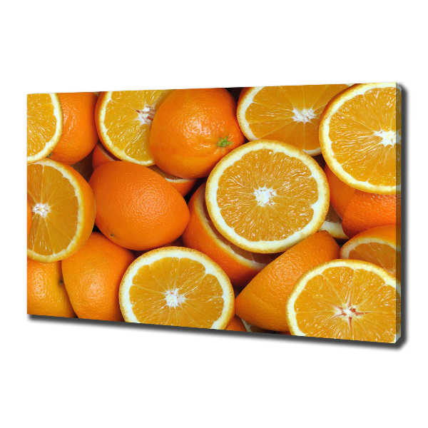Cuadro canvas con impresión uv duradera horizontal Mitades de naranja