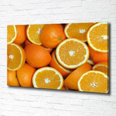 Cuadro canvas con impresión uv duradera horizontal Mitades de naranja